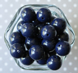 20mm Dark navy blue solid bubblegum beads