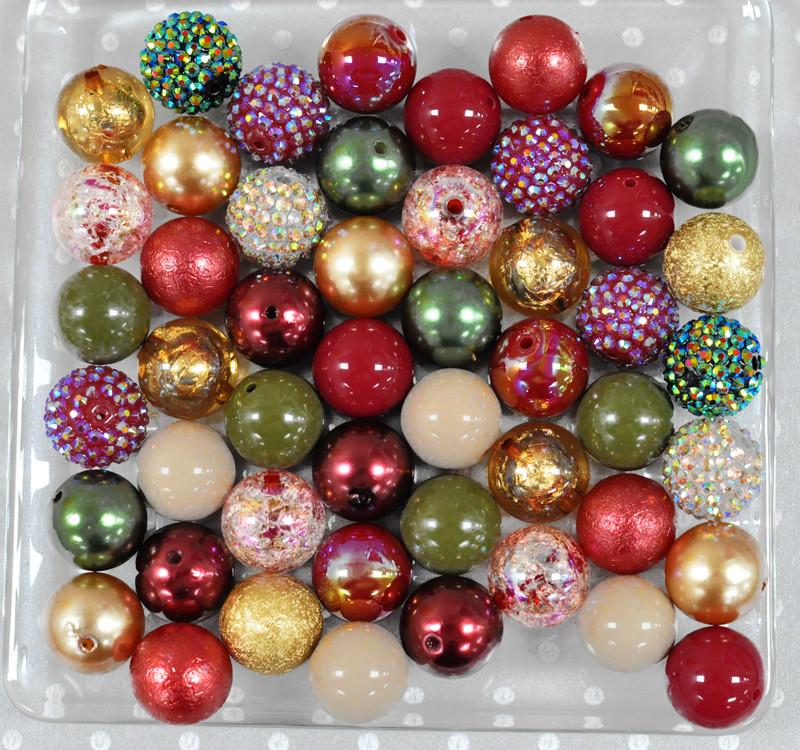 50Pcs 20mm Mixed Bubblegum Beads Set - For DIY Jewelry Making, Bracelets, Necklaces - Colorful Craft Supplies - View #8
