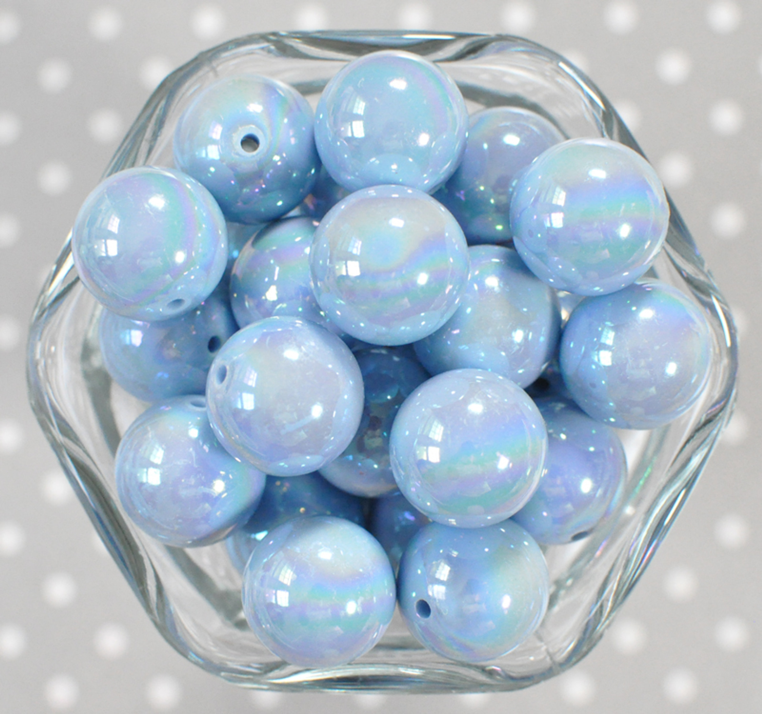 20mm Bluebird solid bubblegum beads