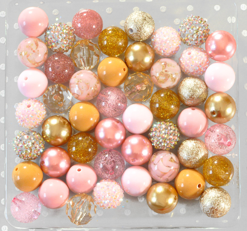 Purple and Gold bubblegum bead wholesale kit