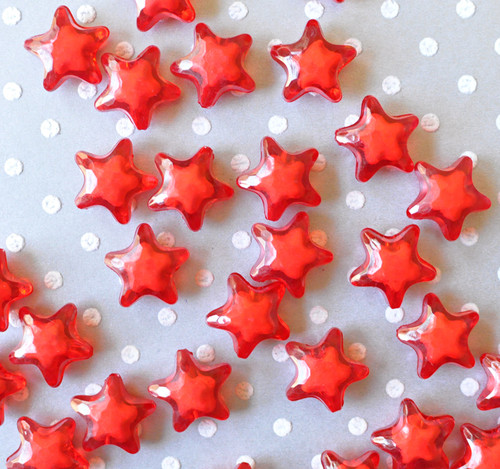 20mm Red bead in a bead star acrylic beads