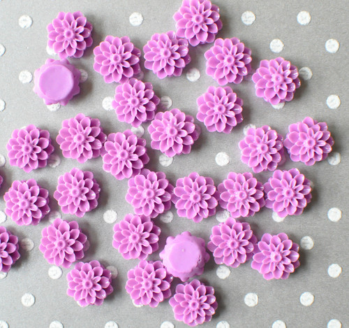 15mm Purple dahlia resin flatback flowers