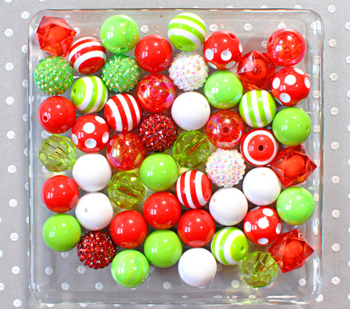 Mr. Grinch red and lime green bubblegum bead wholesale kit