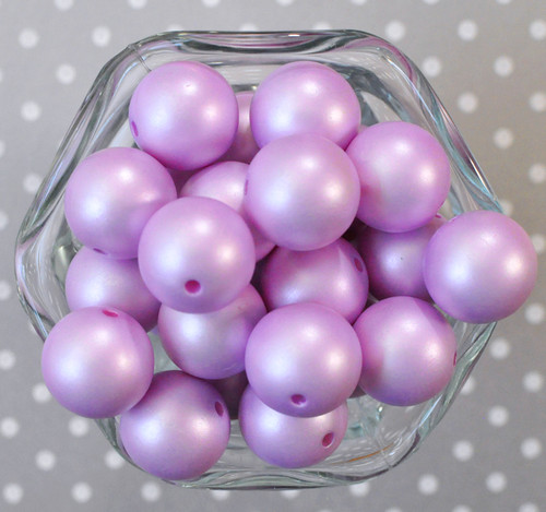 20mm Purple matte pearl bubblegum beads