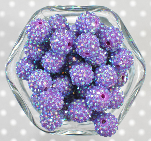 16mm Sugar Plum AB rhinestone bubblegum beads