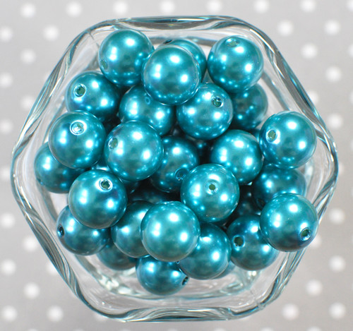 16mm Sapphire pearl bubblegum beads