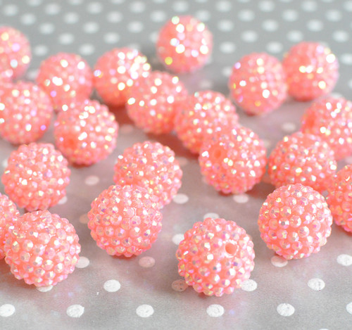 20mm Seashell AB rhinestone bubblegum beads