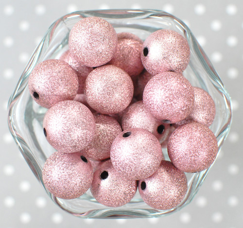 20mm Pink stardust metallic bubblegum beads