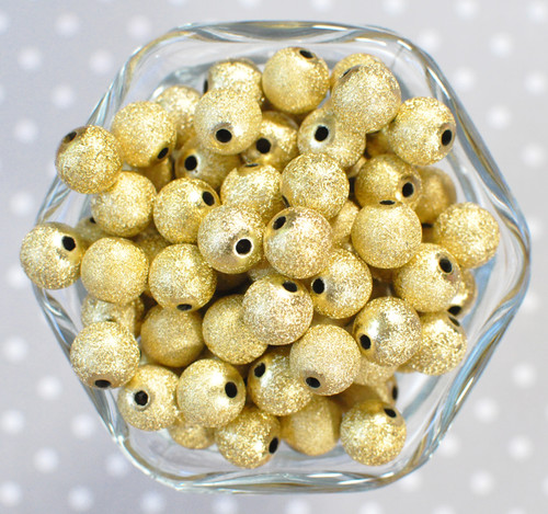 12mm Yellow Gold stardust bubblegum beads