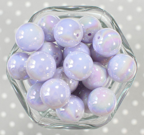 20mm Lavender solid AB bubblegum beads