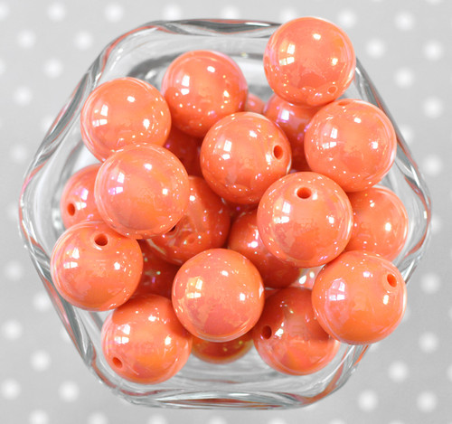 20mm Apricot solid AB bubblegum beads