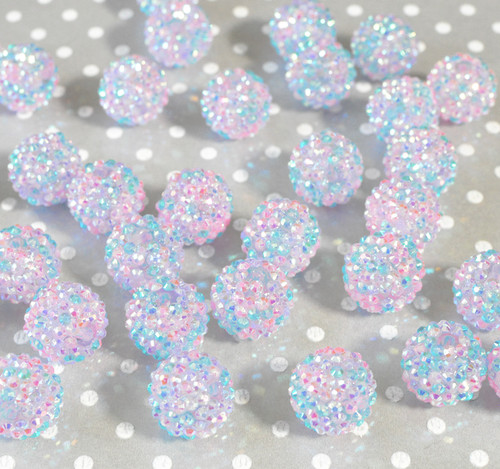 20mm Pony confetti jelly rhinestone bubblegum beads