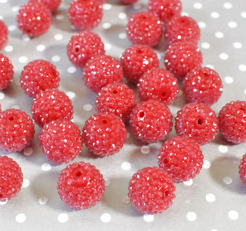 20mm Cranberry Dewdrop bubblegum beads