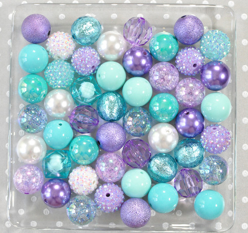 Turquoise, Aqua, and purple bubblegum bead wholesale kit