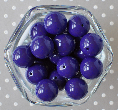 20mm Dark royal blue solid bubblegum beads