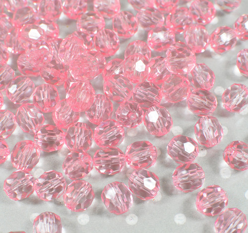 12mm Hot pink facet bubblegum beads