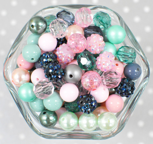 12mm Succulent Garden bubblegum bead mix