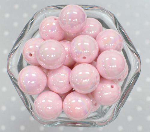 20mm Light Pink solid AB bubblegum beads