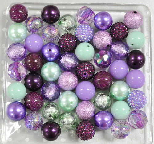 Purple Frost bubblegum bead bulk mix