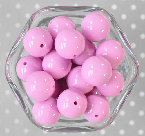 20mm Wild Orchid solid bubblegum beads