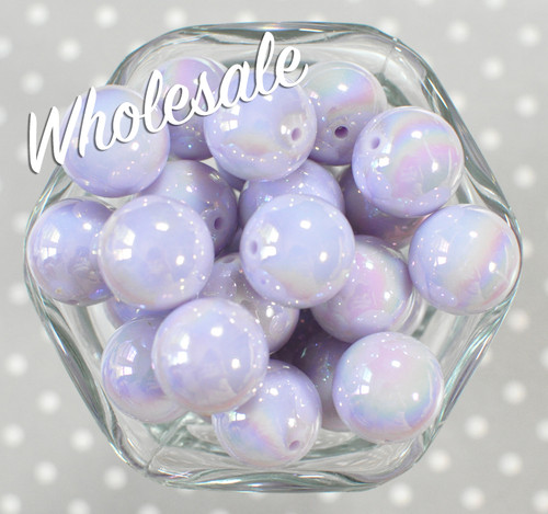 Wholesale 20mm Lavender AB bubblegum beads 100pc