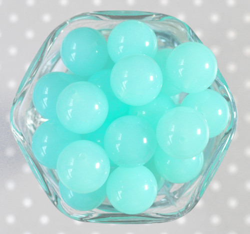 20mm Aqua jelly solid acrylic bubblegum beads