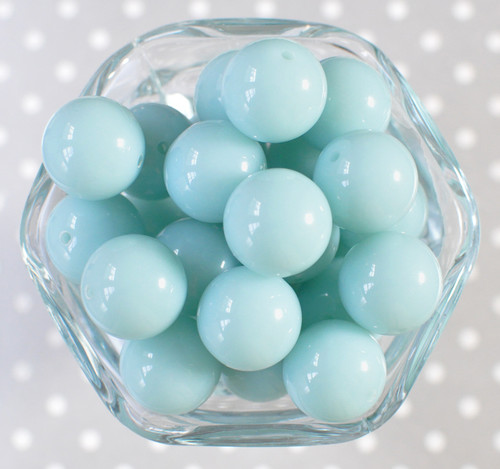 20mm Mint blue jelly solid bubblegum beads