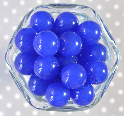 20mm Royal blue jelly solid bubblegum beads