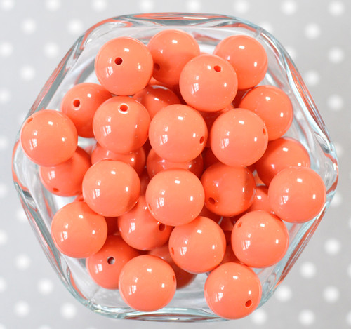 16mm Apricot solid bubblegum beads