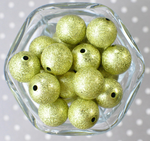 Wholesale 20mm Bright Olive Stardust bubblegum beads 100pc