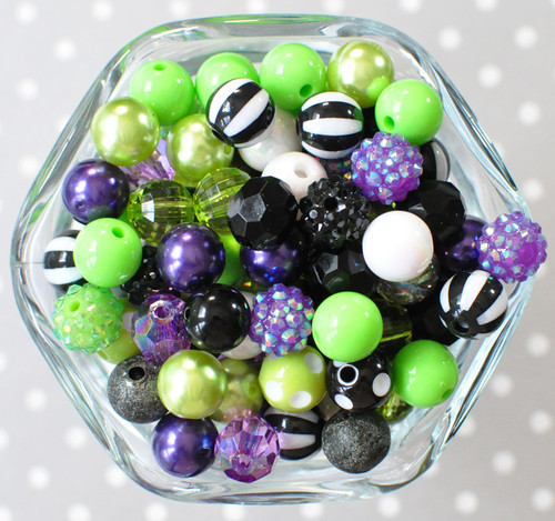 12mm Beetle juice bubblegum bead mix