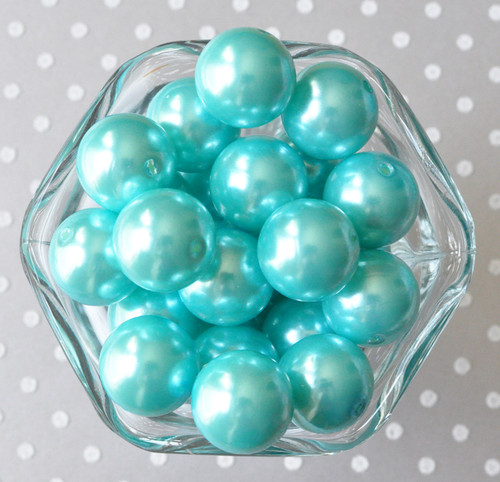 20mm Turquoise blue acrylic pearl bubblegum beads