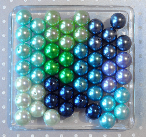 Blue and green pearls bubblegum bead wholesale variety mix