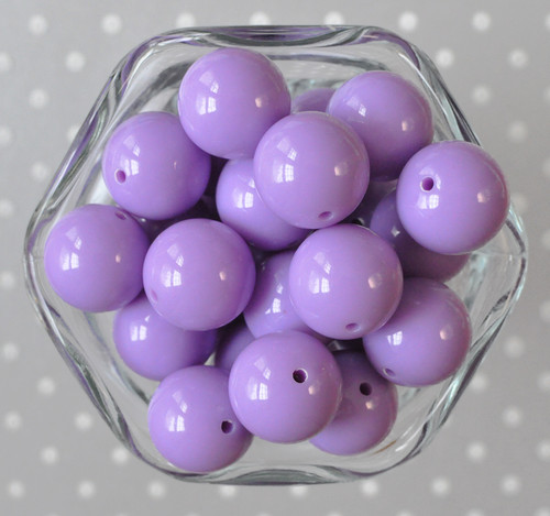 20mm Lilac purple solid bubblegum beads