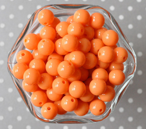 12mm Tangerine orange solid small bubblegum beads in bulk