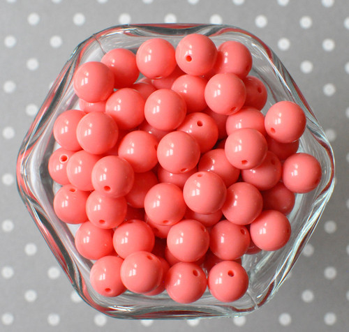 12mm Coral rose solid small bubblegum beads in bulk