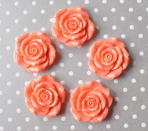 42mm Apricot resin flower beads