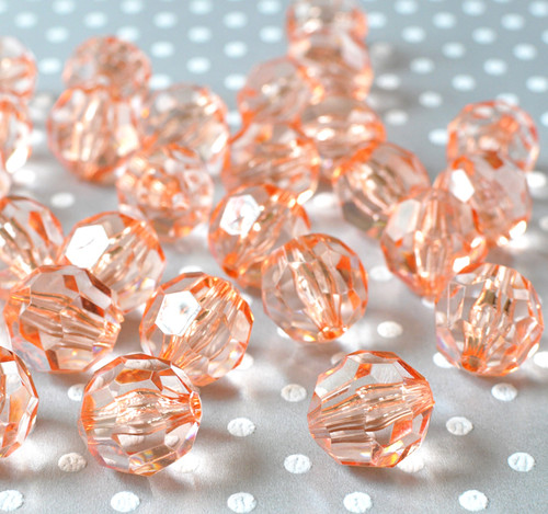 20mm Peach faceted bubblegum beads