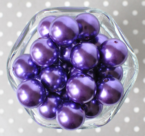 20mm Sugar plum purple pearl bubblegum beads for chunky jewelry