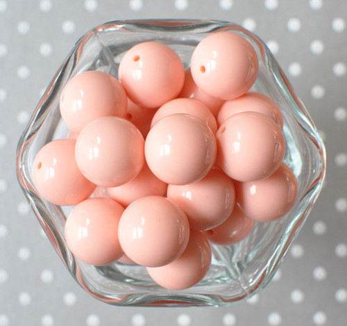 20mm Shell peach solid bubblegum beads