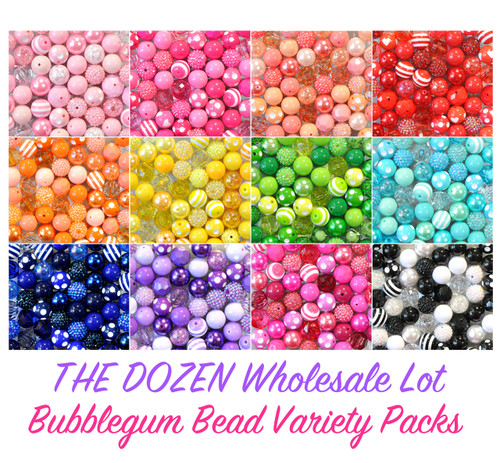 12 color packs chunky bubblegum bead variety mixes