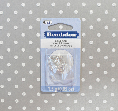 Beadalon #2 crimp tubes 1.8mm silver plate