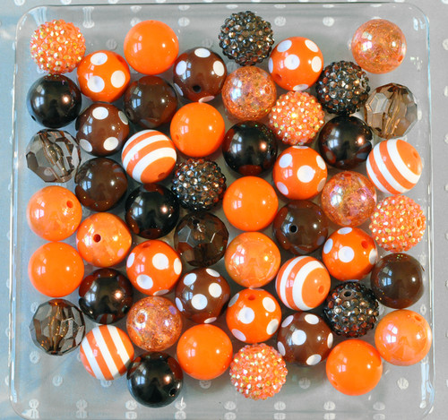 Cleveland Browns orange and brown bubblegum bead wholesale kit