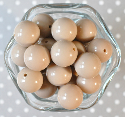 20mm Taupe brown solid bubblegum beads