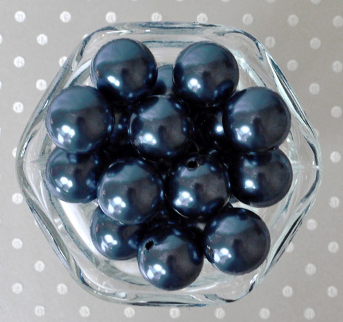 20mm Antique blue pearl bubblegum beads