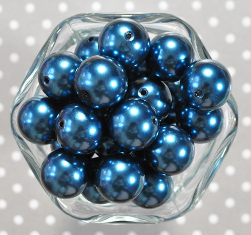 20mm Cadet blue pearl bubblegum beads