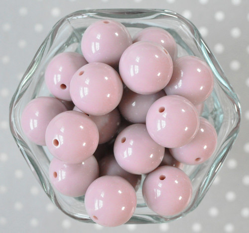 20mm Putty Purple solid bubblegum beads