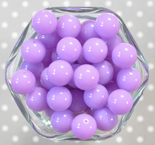 16mm Orchid purple solid bubblegum beads