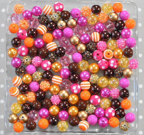 12mm Fall Fabulous bubblegum bead mix