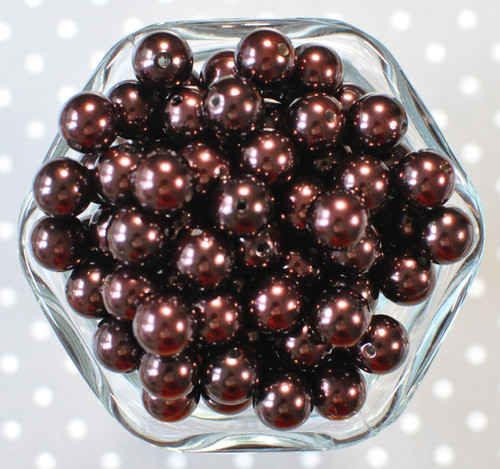 12mm Brown pearl bubblegum beads